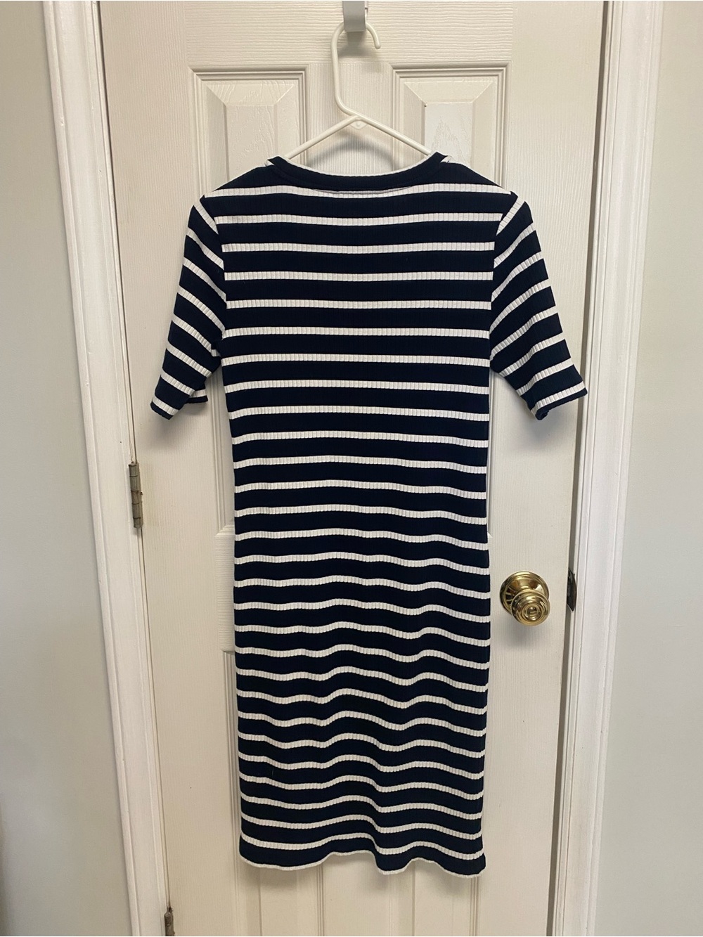 Banana Republic Navy and White Striped Midi Dress - Picture 2 of 3